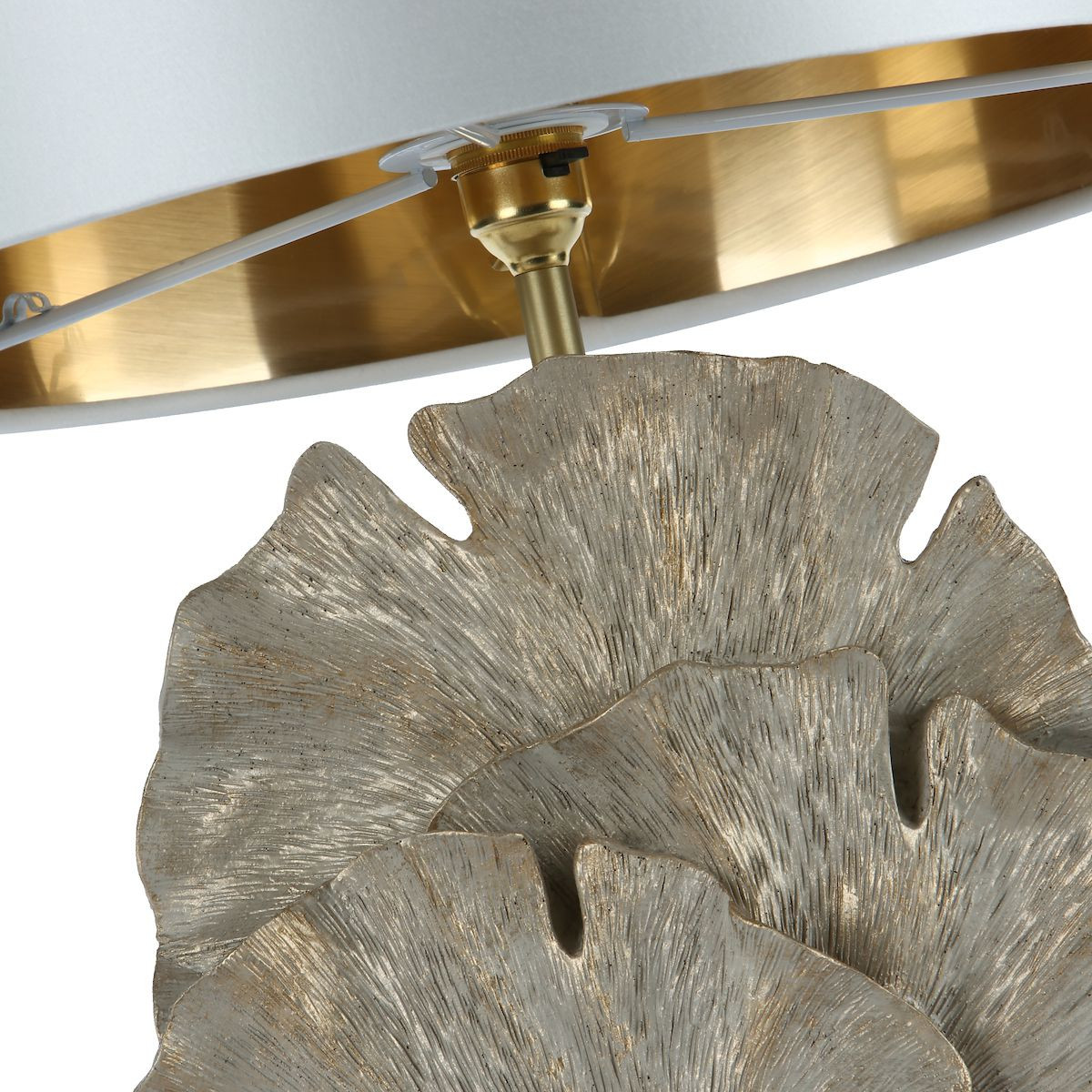 Gingko table lamp in cream / gold, base only